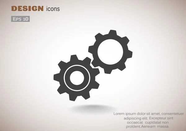 Engranajes redondeados icono simple — Archivo Imágenes Vectoriales