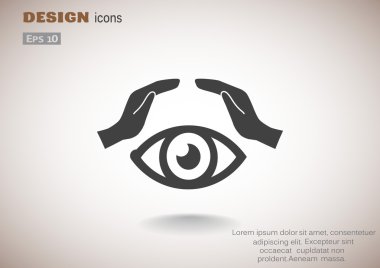 İnsan göz ve ellerini web simgesi