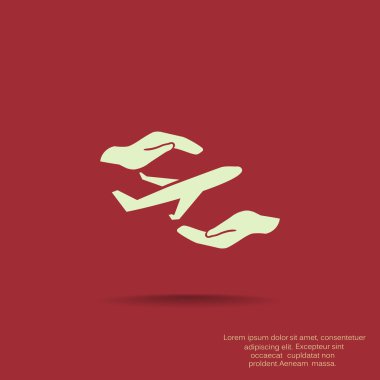 Uçak eller web simgesi