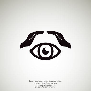 İnsan göz ve ellerini web simgesi