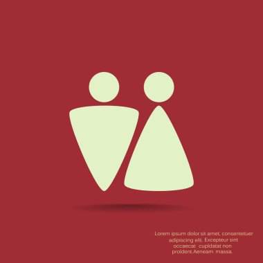 Cinsiyet işaretleri ile WC simgesi