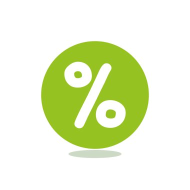 Basit yüzde simgesi simgesi, otline vektör çizim