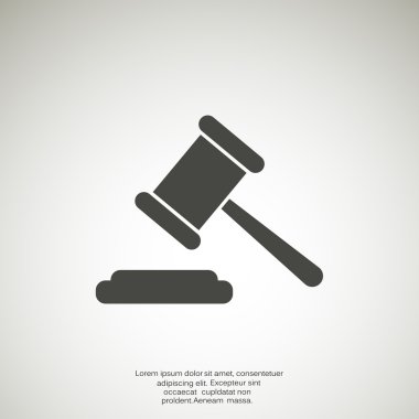 Açık artırma çekiç basit web simgesi, anahat vektör çizim