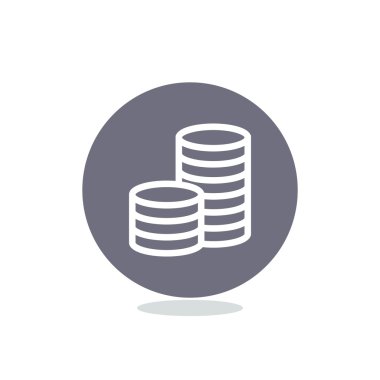 Sütunları sikkeler, para kavramı basit anahat illüstrasyon