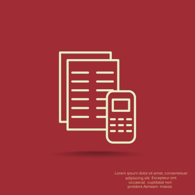 Kağıtları cep telefonu basit web simgesi ile