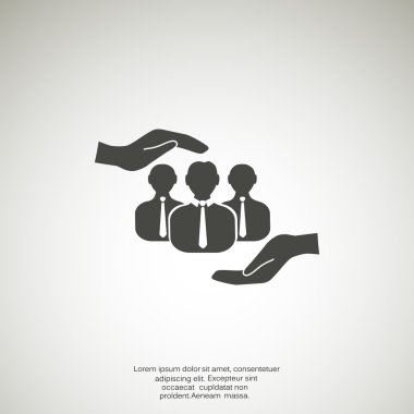 Grup insanlar ve eller simgesini 