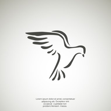 Güvercin basit web simgesi, barış ve iyilik kavramı