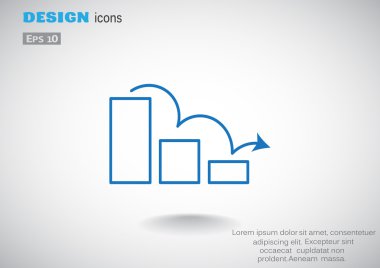 Grafik simgesi üzerinde Eğri ok