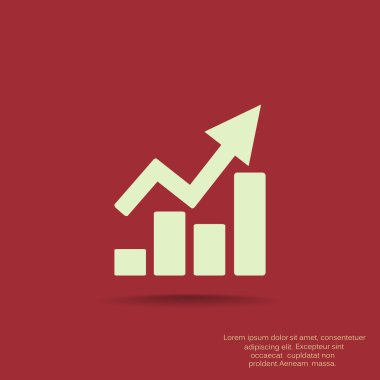 Yükselen grafik basit web simgesi