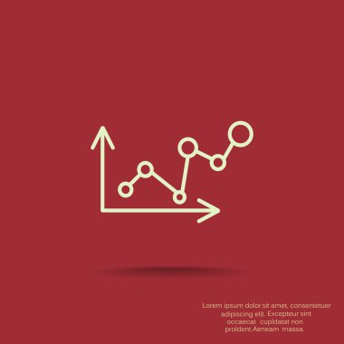 Yükselen grafik basit web simgesi