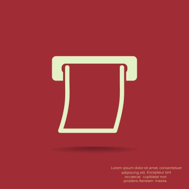 Yarık, basit vektör çizim çıkıyor kağıt onay