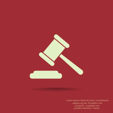 Açık artırma çekiç basit web simgesi, anahat vektör çizim