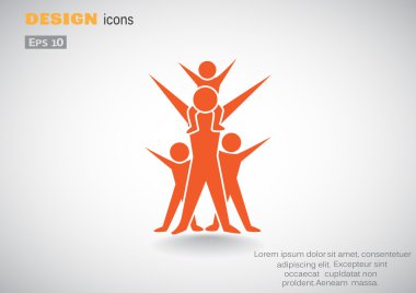 Mutlu aile kavramı web simgesi