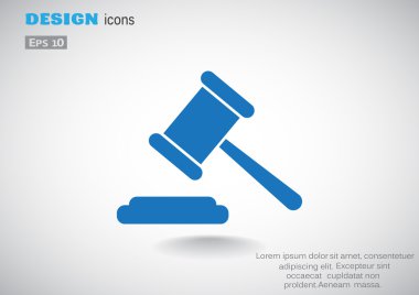 Açık artırma çekiç basit web simgesi, anahat vektör çizim