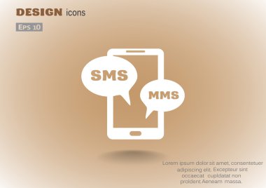 Sms kabarcıklar simgesi ile Smartphone