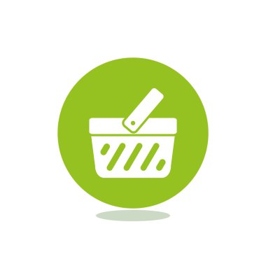 Alışveriş sepeti basit web simgesi, anahat vektör çizim