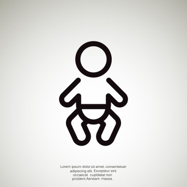 Basit çizgiler bebek bebek simge