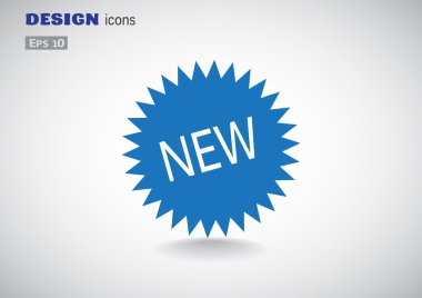 Yeni etiket etiket simgesi, simle anahat vektör çizim