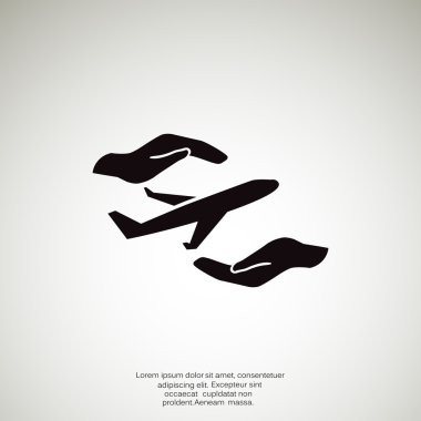 Uçak eller web simgesi