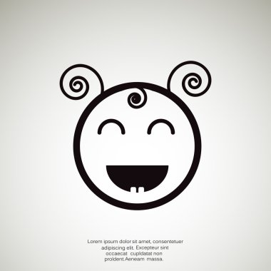 Mutlu bir çocuk yüzü doodle