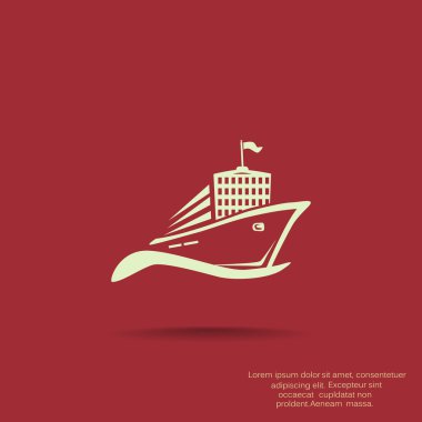 Dalga web simgesi üzerinde gemi