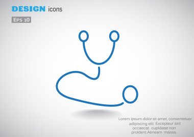 Stetoskop basit web simgesi