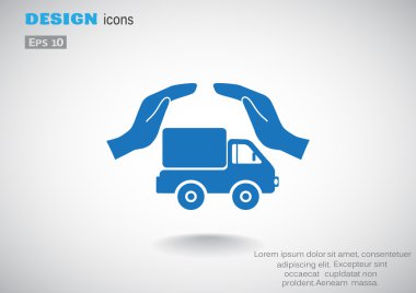 Eller web simgesi ile kamyon