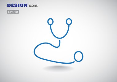 Stetoskop basit web simgesi