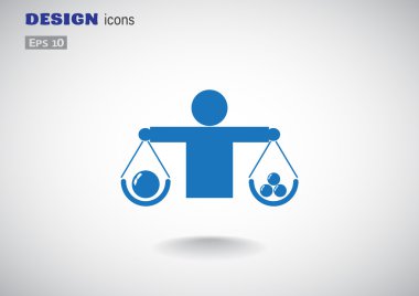 İnsan ölçekler basit web simgesi