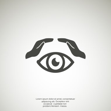 İnsan göz ve ellerini web simgesi