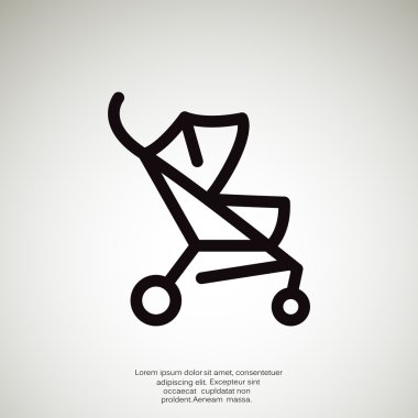 Basit bebek arabası anahat web simgesi