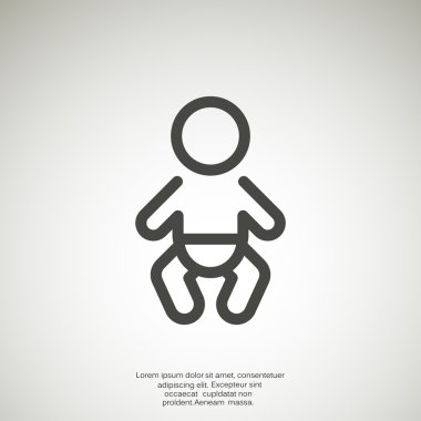 Basit çizgiler bebek bebek simge