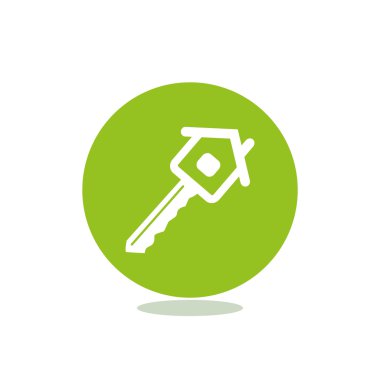 Ev anahtar web simgesi, basit anahat vektör çizim