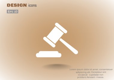 Açık artırma çekiç basit web simgesi, anahat vektör çizim