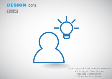 İnsan ve ampul basit simgesi