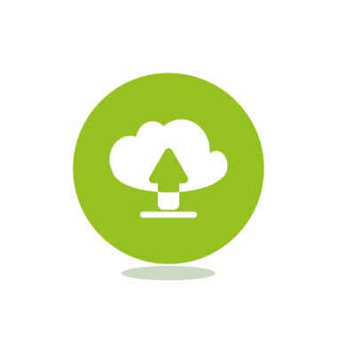 Bulut dosya karşıya yükleme sembolü, anahat vektör çizim