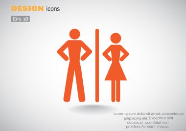 Cinsiyet işaretleri ile WC simgesi