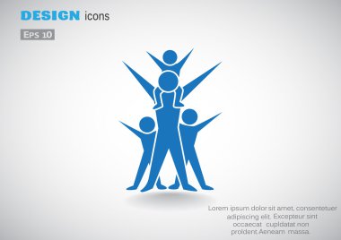 Mutlu aile kavramı web simgesi