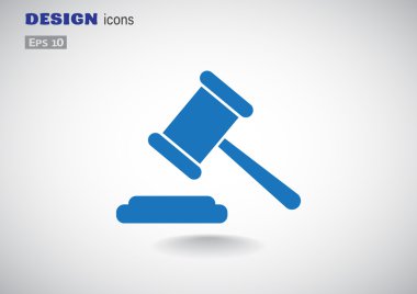 Açık artırma çekiç basit web simgesi, anahat vektör çizim