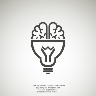 Ampul simgesi olan beyin