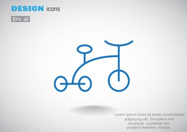 Bebek üç tekerlekli bisiklet basit simgesi