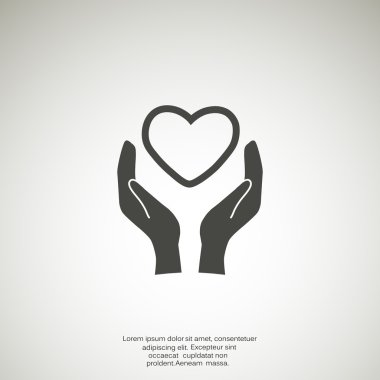 Kalp eller basit simgesi, sağlıklı yaşam konsepti