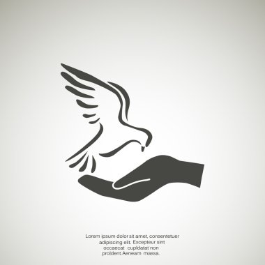 Güvercin el basit simgesi ile