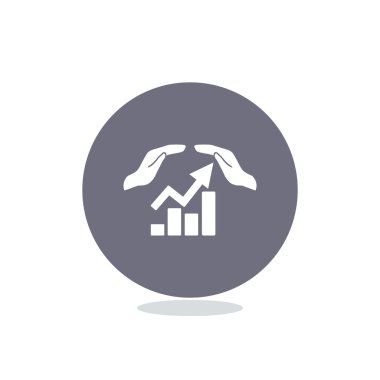 Eller simgesini içeren yükselen grafiği