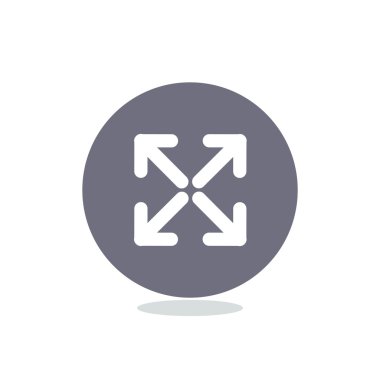 Kare simgesi, basit anahat vektör çizim dört ok