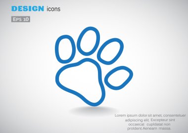 Köpek pençe parça basit simgesi