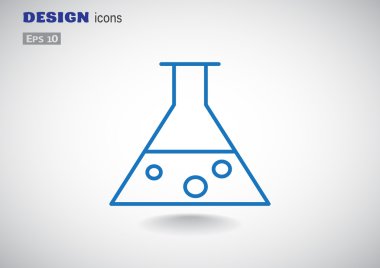 Kimyasal şişesi basit web simgesi, anahat vektör çizim