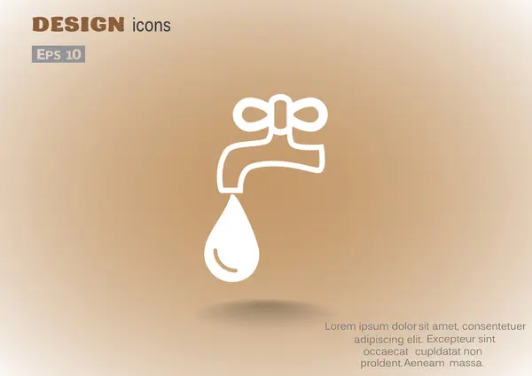 Robinet avec goutte d'eau — Image vectorielle