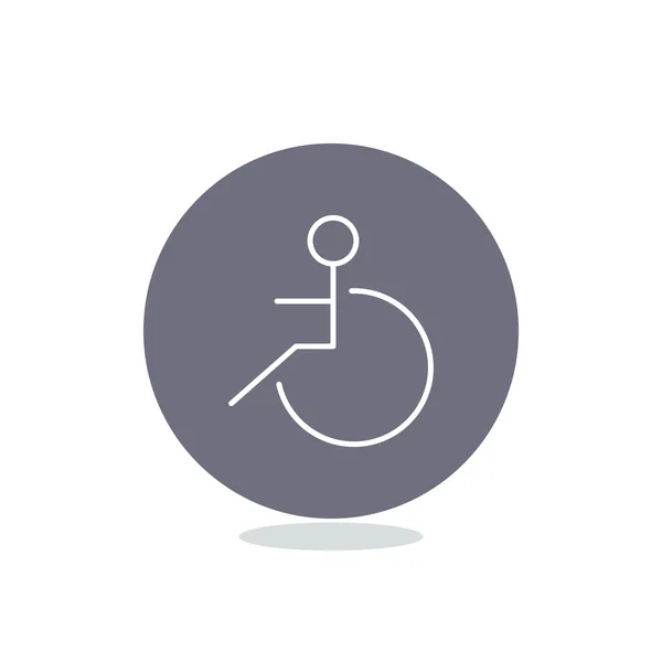 Handicapés sur fauteuil roulant icône simple — Image vectorielle
