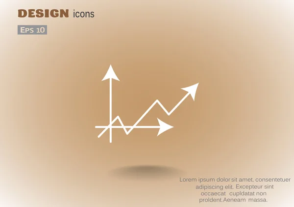 Graphique croissant icône web simple — Image vectorielle